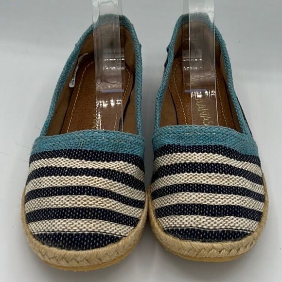 Kaanas Striped Blue/White Espadrilles With Blue Trim Size 7 / EU 37 - Picture 2 of 13